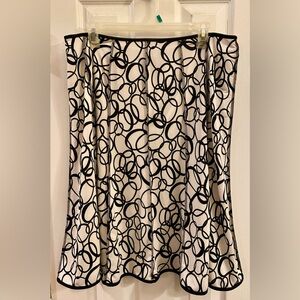TRIBAL Black and White A-Line Skirt; Size XL, NWOT.